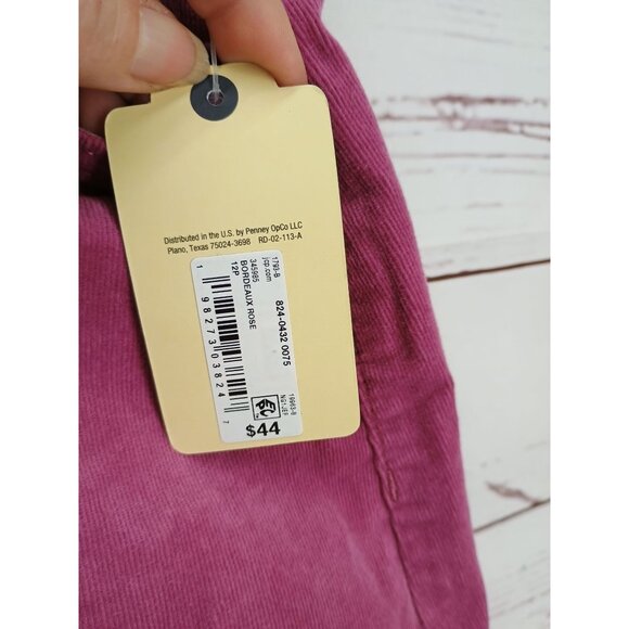 St Johns Bay Womens Bordeaux Rose Pink Corduroy Midi Skirt 12P - Picture 11 of 12